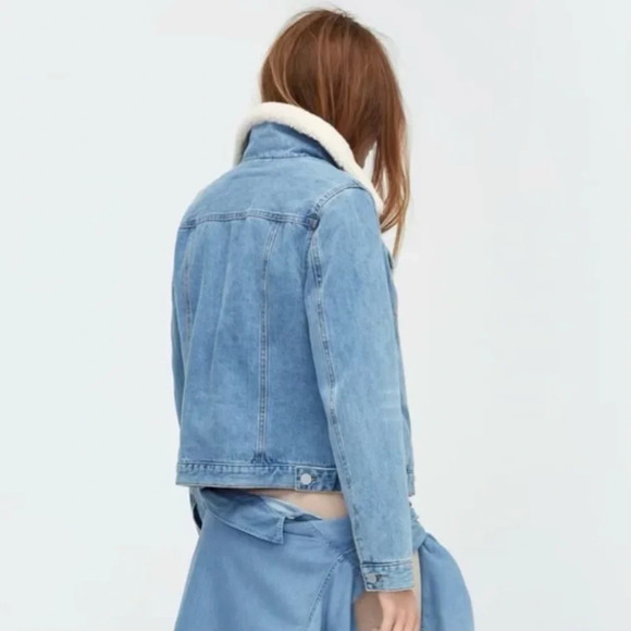 UGG Jeans Jacket Size Small Cotton Removable Shearling Lamb Fur Collar Preppy - Picture 7 of 14